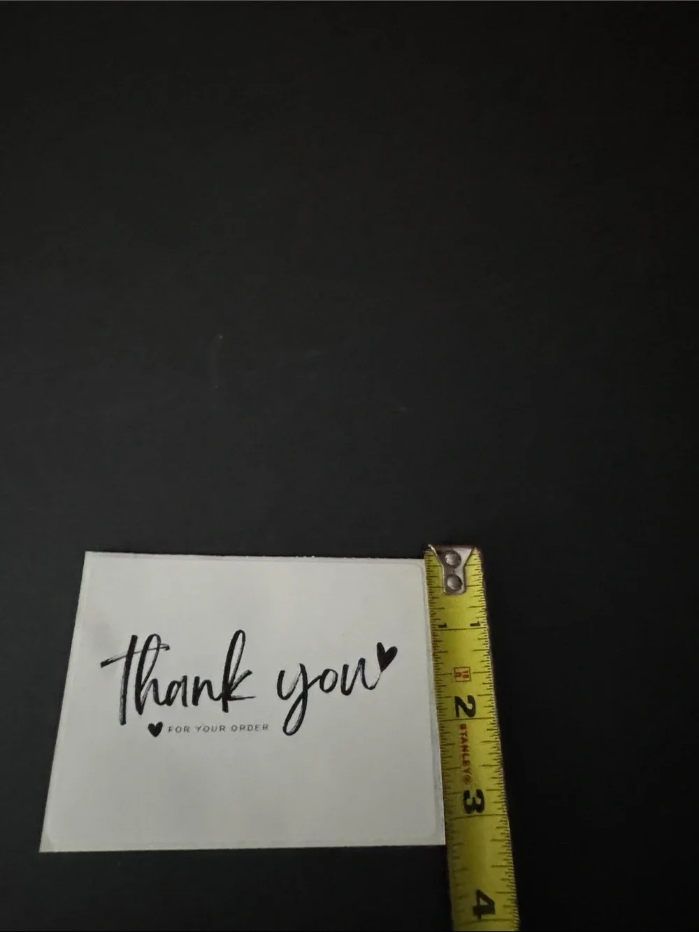 100 White Thank You Shipping Sticker -